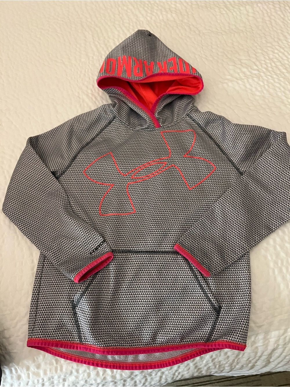 Under Armour Gray Hoodie with Pink Accents